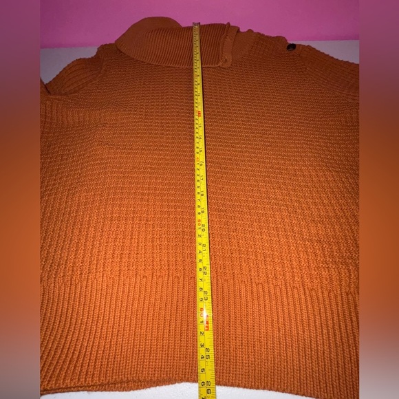 Plus Size Woman Within Burnt Orange Cowl Neck Sweater with Oversized Collar - Picture 10 of 10
